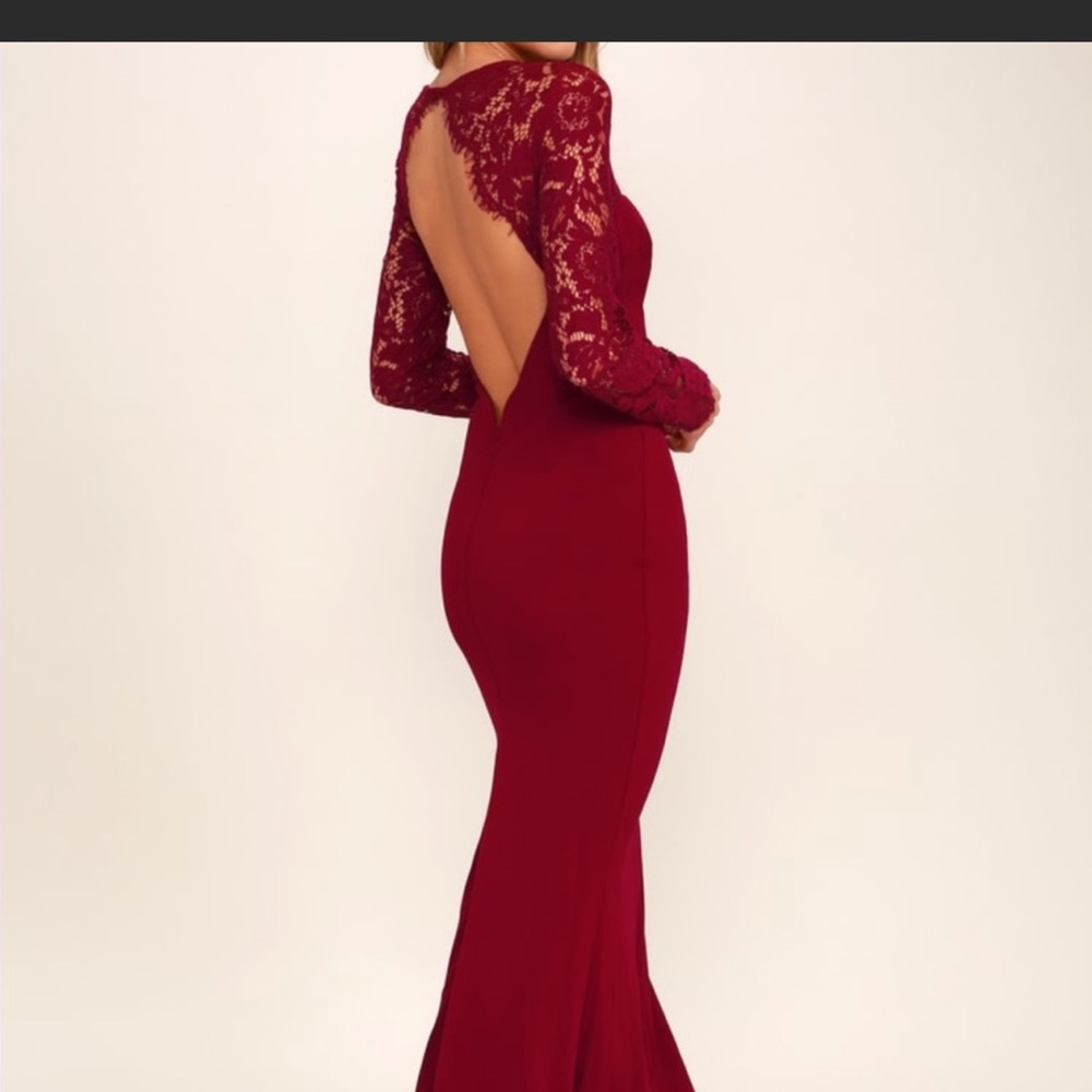 Lulus whenever you call dress in wine lace Medium